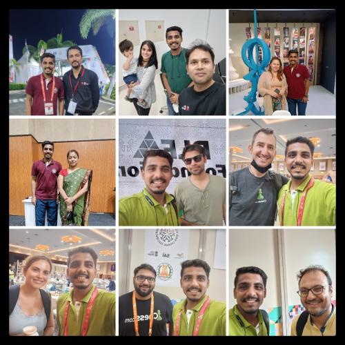 Vedant Joshi in Olympiad 2022 along with media team and other Grand Masters